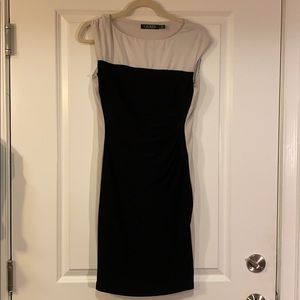Ralph Lauren black white colorblock work dress